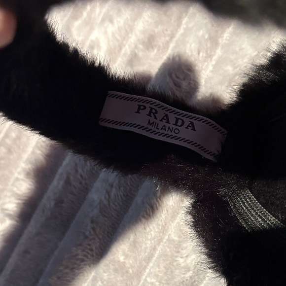 Prada Luxurious Black Faux Fur Earmuffs - Picture 2 of 3
